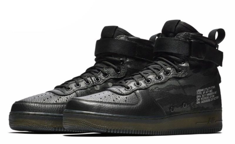 Кроссовки Nike Air Force 1 SF Camo Black черные (40-45)