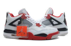 Nike Air Jordan 4 белые с красным (40-45)