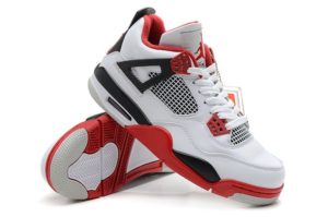 Air Jordan 4 Retro белые с красным и черным (39-45)