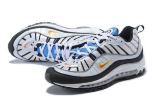 Nike Air Max 98 белые с синим и черным (40-44)