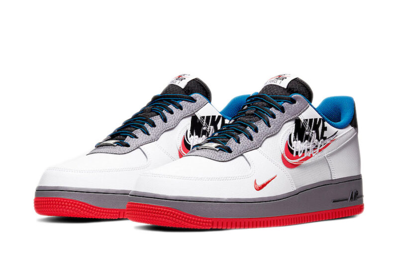 Nike Air Force 1 LV8 "Script Swoosh" белые с серым (40-44)