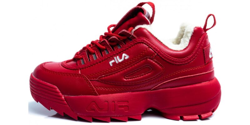 Зимние Fila Disruptor 2 с мехом красные (35-39)