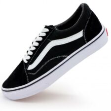 Кеды Vans Black/White Suede черные с белым нубук мужские-женские (35-44)