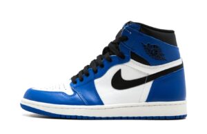 Nike Air Jordan 1 High Game Royal синие с белым кожаные мужские (40-44)