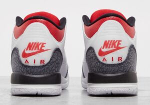 Nike Air Jordan 3 Denim se Fire Red бело-серые с красным кожаные мужские (40-44)
