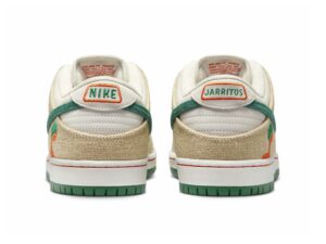 Nike SB Dunk Low Jarritos серо-бежевые с зеленым кожаные мужские (40-44)