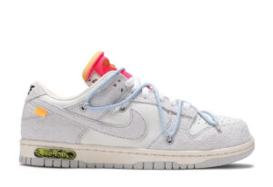 Off-White x Nike Dunk Low серые с розовым кожа-замша женские (36-40)