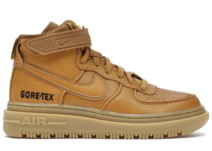 Зимние Nike Air Force 1 GTX Boot Flax с мехом коричневые кожаные мужские (40-44)